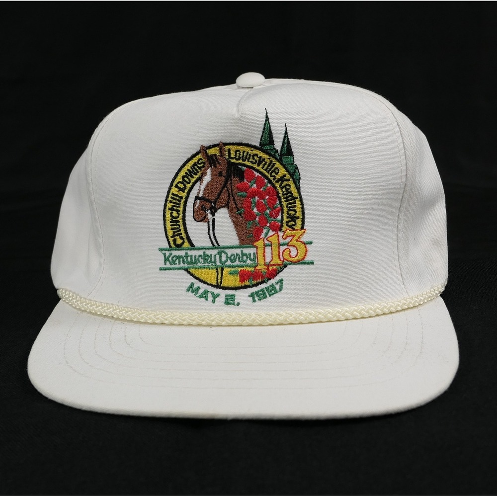 Vintage 1987 Kentucky Derby 113 Churchill Downs Rope Snapback Hat Alysheba RARE